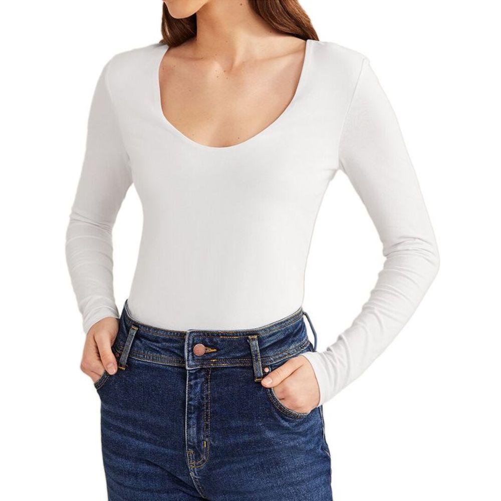NWT Boden Fitted Double Layer Scoop Neck Top